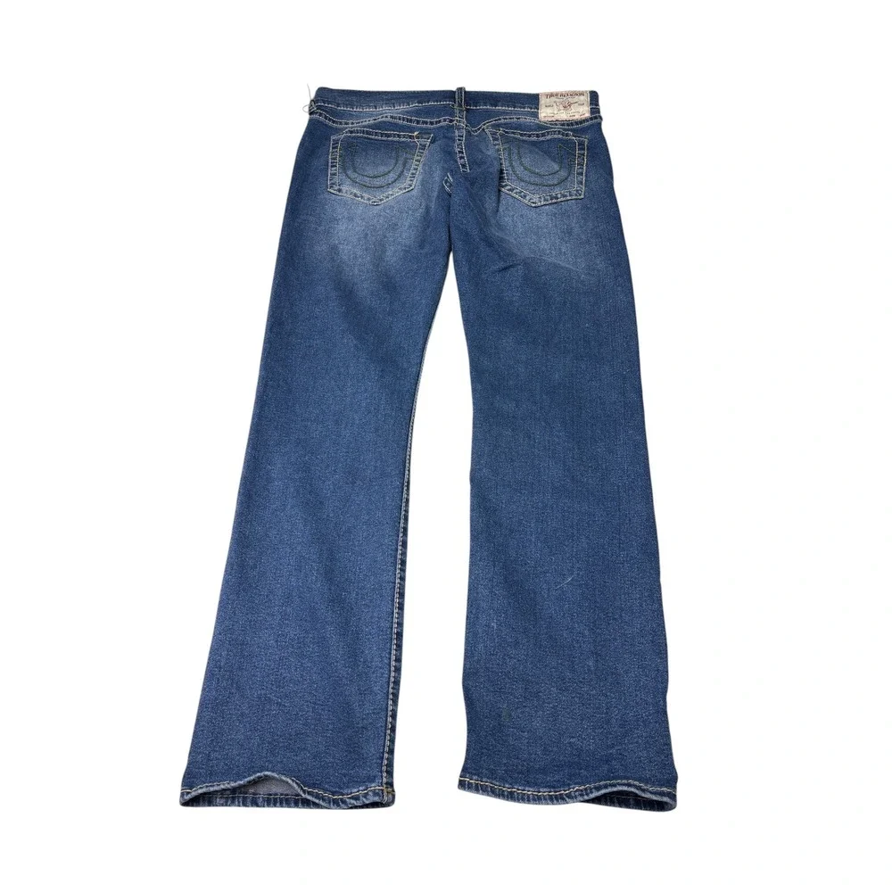 True Religion Ricky Big T Relaxed Straight Blue Jeans Mens 38X33 Medium Wash